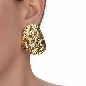 Molten Gold Statement Stud Earrings